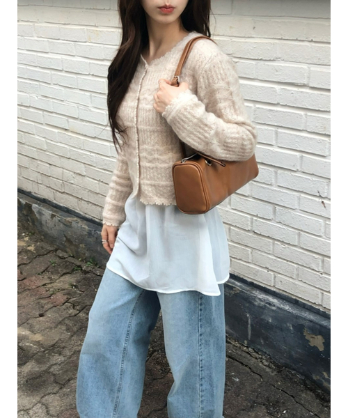 LENINA(レニーナ)の「DALENA scasi mohair knit cardigan_BEIGE(カーディガン/ボレロ・レディース・Beige・FREE)」の4枚目の写真