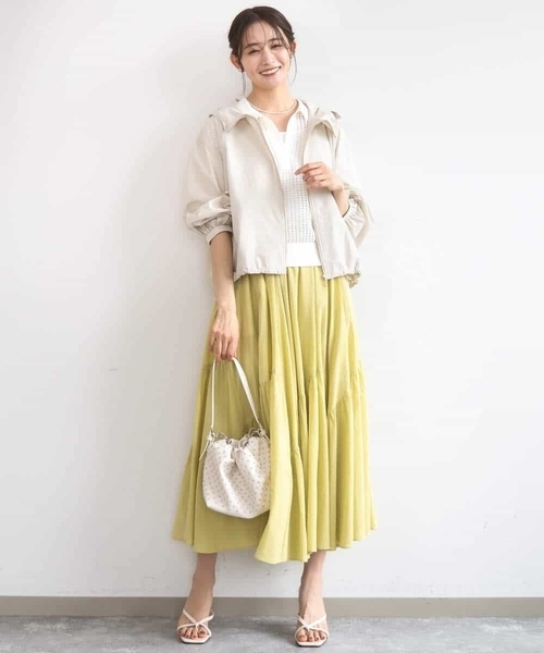MK MICHEL KLEIN（エムケーミッシェルクラン）の「[洗える]レーシー柄編み衿付きニット（ニット/セーター・レディース・アイボリー/グリーン/ネイビー・38）」の8枚目の写真