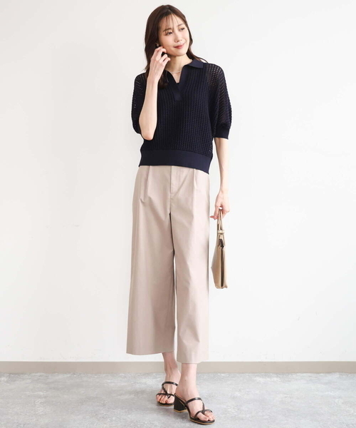 MK MICHEL KLEIN（エムケーミッシェルクラン）の「[洗える]レーシー柄編み衿付きニット（ニット/セーター・レディース・アイボリー/グリーン/ネイビー・38）」の19枚目の写真