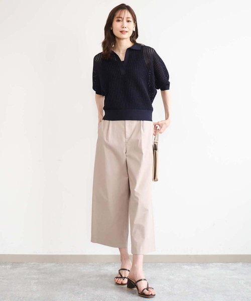 MK MICHEL KLEIN（エムケーミッシェルクラン）の「[洗える]レーシー柄編み衿付きニット（ニット/セーター・レディース・アイボリー/グリーン/ネイビー・38）」の20枚目の写真
