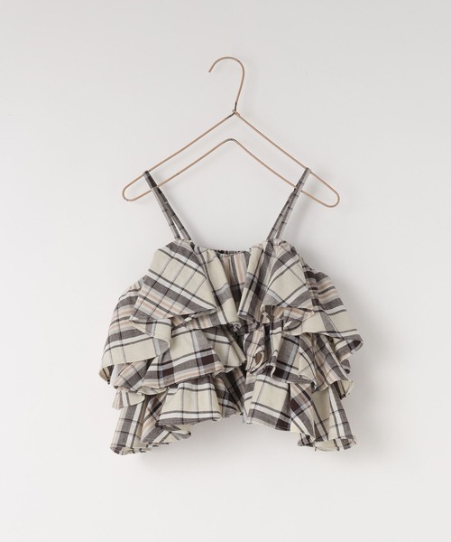LOWRYS FARM（ローリーズファーム）の「リネンフリルキャミ　622250（キャミソール・キッズ・ブラック/ベージュ/ブラウン・110cm/120cm/130cm/140cm/150cm）」の3枚目の写真
