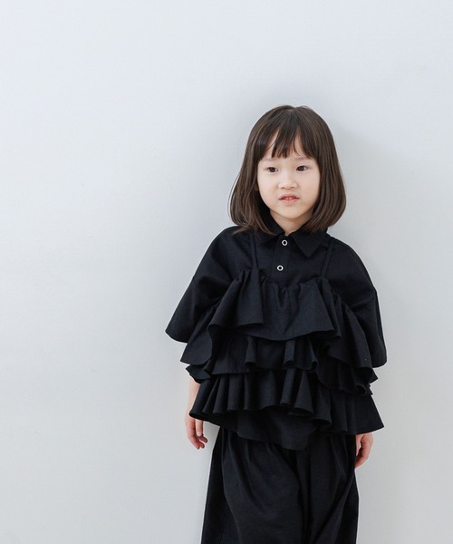 LOWRYS FARM（ローリーズファーム）の「リネンフリルキャミ　622250（キャミソール・キッズ・ブラック/ベージュ/ブラウン・110cm/120cm/130cm/140cm/150cm）」の7枚目の写真