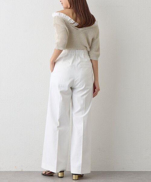 La boutique BonBon（ラブティックボンボン）の「【大人っぽ映え】ペーパーヤーンフリルVネックニット（ニット/セーター・レディース・グレイッシュベージュ/バイオレット/ライトベージュ・FREE）」の22枚目の写真