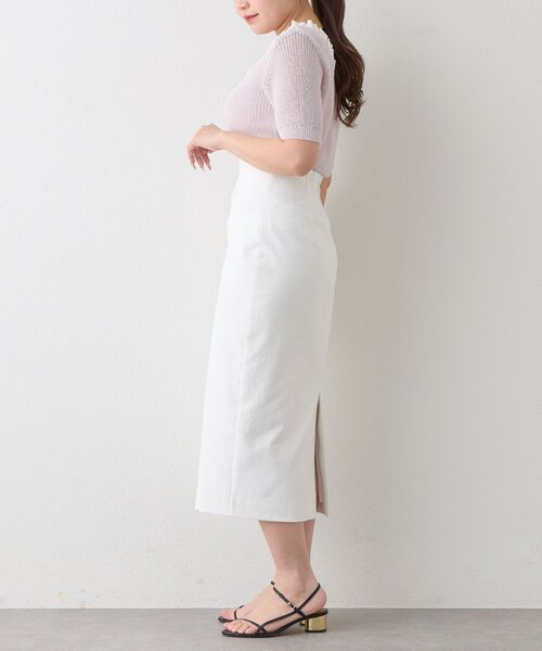 La boutique BonBon（ラブティックボンボン）の「【大人っぽ映え】ペーパーヤーンフリルVネックニット（ニット/セーター・レディース・グレイッシュベージュ/バイオレット/ライトベージュ・FREE）」の10枚目の写真