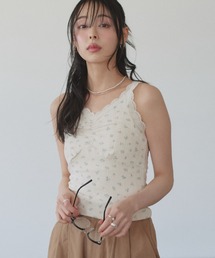 小花柄×レースの大人ガーリーキャミソール