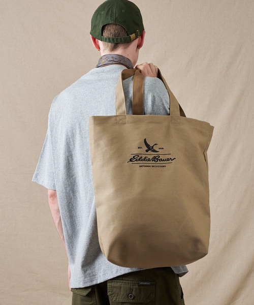 Eddie Bauer（エディーバウアー）の「クラシック ロゴトート（トートバッグ・メンズ・グリーン/アイボリー/ネイビー/ダークベージュ・F）」の6枚目の写真