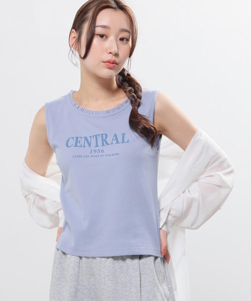 Honeys(ハニーズ)の「フリル使いタンク(タンクトップ・レディース・イエロー/スミクロ/ホワイト/サックスブルー・L/M/S)」の15枚目の写真