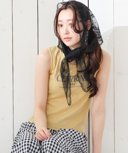 Honeys(ハニーズ)の「フリル使いタンク(タンクトップ・レディース・イエロー/スミクロ/ホワイト/サックスブルー・L/M/S)」の19枚目の写真