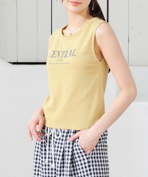 Honeys(ハニーズ)の「フリル使いタンク(タンクトップ・レディース・イエロー/スミクロ/ホワイト/サックスブルー・L/M/S)」の20枚目の写真