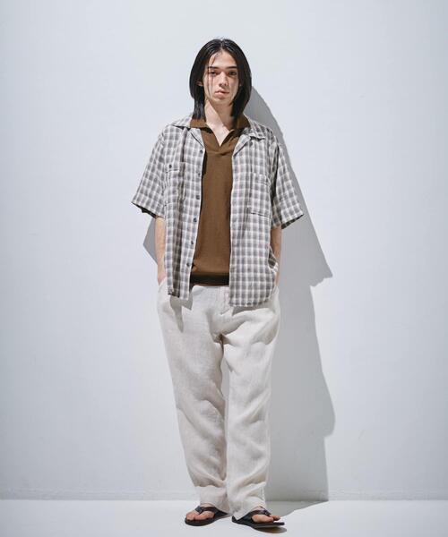 URBAN RESEARCH DOORS(アーバンリサーチドアーズ)の「『仁村紗和さん着用』『UR TECH』サマシェア スキッパーニット(ニット/セーター・メンズ・ブラック/ブラウン・LARGE/MEDIUM)」の10枚目の写真