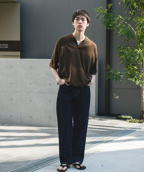 URBAN RESEARCH DOORS(アーバンリサーチドアーズ)の「『仁村紗和さん着用』『UR TECH』サマシェア スキッパーニット(ニット/セーター・メンズ・ブラック/ブラウン・LARGE/MEDIUM)」の16枚目の写真