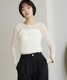 GALLEST | 【一部店舗限定】バックオープンレースカットソー(Tシャツ/カットソー)