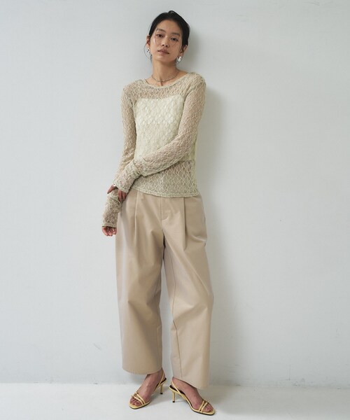 GALLEST(ギャレスト)の「【一部店舗限定】バックオープンレースカットソー(Tシャツ/カットソー・レディース・ライトグリーン/ブラック/オフホワイト/カーキ・38)」の14枚目の写真