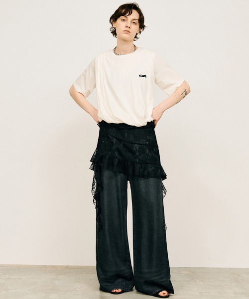PRANK PROJECT(プランクプロジェクト)の「【2026Summer Pre-Order】テンセルデニムワイドパンツ / Tencel Denim Wide Pants(デニムパンツ・レディース・ブルー/ブラック・36/38)」の8枚目の写真