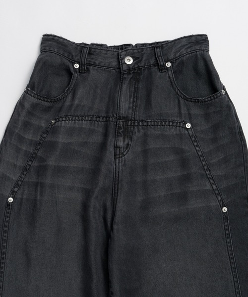 PRANK PROJECT(プランクプロジェクト)の「【2026Summer Pre-Order】テンセルデニムワイドパンツ / Tencel Denim Wide Pants(デニムパンツ・レディース・ブルー/ブラック・36/38)」の21枚目の写真