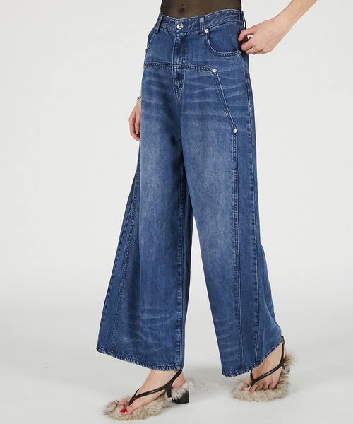 PRANK PROJECT(プランクプロジェクト)の「【2026Summer Pre-Order】テンセルデニムワイドパンツ / Tencel Denim Wide Pants(デニムパンツ・レディース・ブルー/ブラック・36/38)」の15枚目の写真