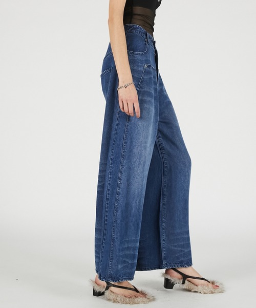 PRANK PROJECT(プランクプロジェクト)の「【2026Summer Pre-Order】テンセルデニムワイドパンツ / Tencel Denim Wide Pants(デニムパンツ・レディース・ブルー/ブラック・36/38)」の17枚目の写真