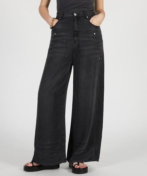 PRANK PROJECT(プランクプロジェクト)の「【2026Summer Pre-Order】テンセルデニムワイドパンツ / Tencel Denim Wide Pants(デニムパンツ・レディース・ブルー/ブラック・36/38)」の10枚目の写真