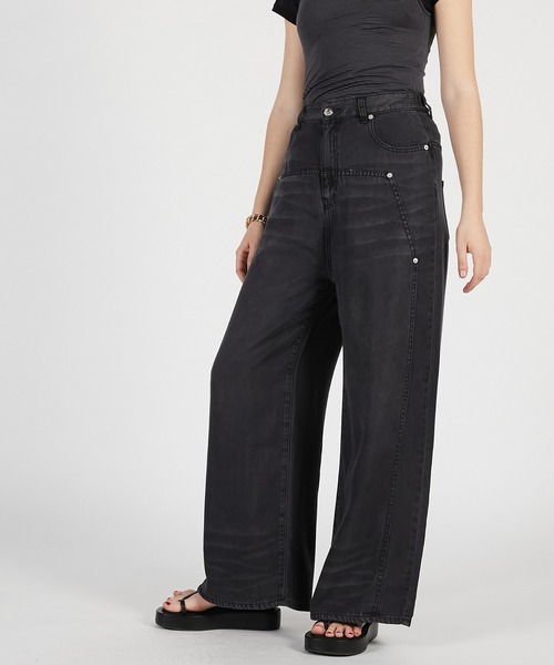 PRANK PROJECT(プランクプロジェクト)の「【2026Summer Pre-Order】テンセルデニムワイドパンツ / Tencel Denim Wide Pants(デニムパンツ・レディース・ブルー/ブラック・36/38)」の11枚目の写真