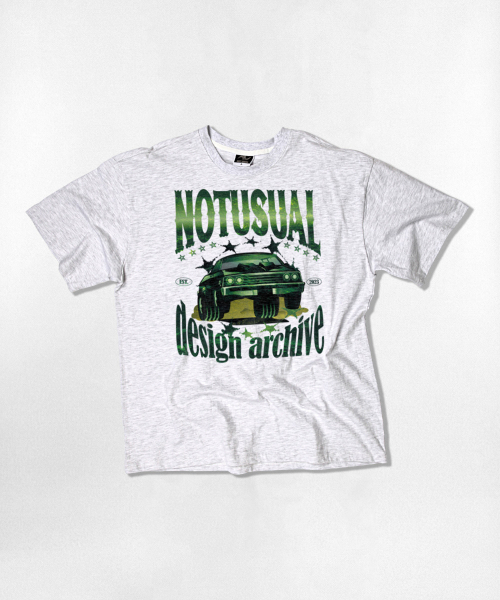 NOTUSUAL(ノットユージュアル)の「ディープグリーントラックオーバーサイズ半袖Tシャツ4カラー(Tシャツ/カットソー・レディース・ホワイト/ブラック/ネイビー/ホワイト×グレー・SMALL/MEDIUM/LARGE/X-LARGE)」の12枚目の写真