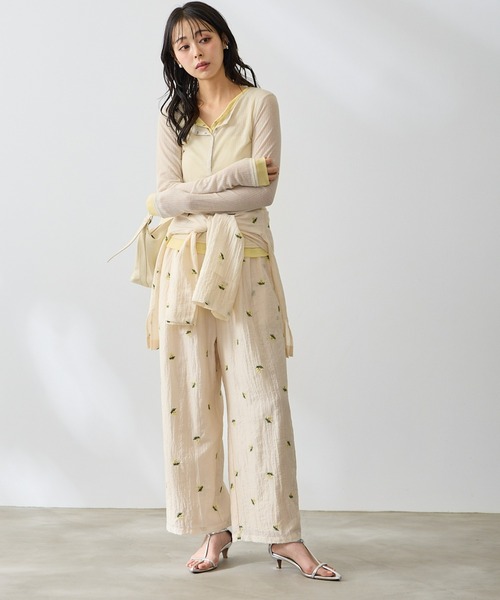 Anclear oui(アンクリアウィ)の「配色ヘンリーネックプルオーバー(Tシャツ/カットソー・レディース・PINK/Moca/Black/Beige・F)」の21枚目の写真