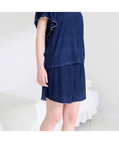 Francfranc（フランフラン）の「やわらか吸水タオル パジャマ ネイビー パジャマ 上下セット なめらか タオル生地（ルームウェア/パジャマ・レディース・ネイビー・FREE）」の3枚目の写真