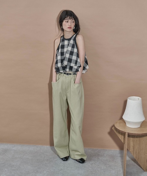 THE YOn(ザヨン)の「バイカラーパイピングカットオフフリルアメスリブラウス(シャツ/ブラウス・レディース・レンガ/ナチュラル/ブラック・FREE)」の14枚目の写真