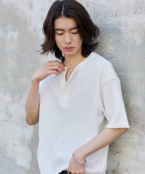 WEGO(ウィゴー)の「WEGO/【26年春夏新作】ワッフルヘンリーネックT(Tシャツ/カットソー・メンズ・ホワイト/ブラック系その他/ブラック・LARGE/MEDIUM)」の11枚目の写真