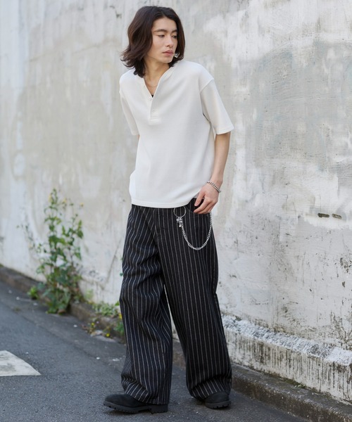 WEGO(ウィゴー)の「WEGO/【26年春夏新作】ワッフルヘンリーネックT(Tシャツ/カットソー・メンズ・ホワイト/ブラック系その他/ブラック・LARGE/MEDIUM)」の14枚目の写真