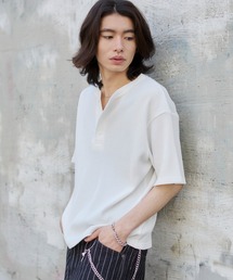 WEGO/【26年春夏新作】ワッフルヘンリーネックT