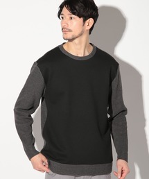 MEN'S BIGI | カルゼ杢ダンボール×ウール混畦ニットクルーネックロンT(ニット/セーター)