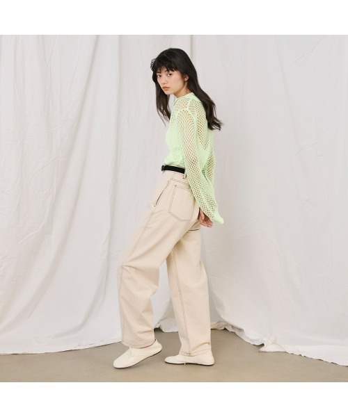 COMMON+HAUS(コモンハウス)の「アイレットメッシュニットカーディガン(カーディガン/ボレロ・レディース・グレー/ライム/ブラウン・FREE)」の11枚目の写真