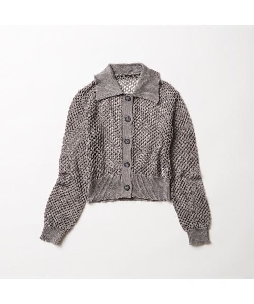 COMMON+HAUS(コモンハウス)の「アイレットメッシュニットカーディガン(カーディガン/ボレロ・レディース・グレー/ライム/ブラウン・FREE)」の19枚目の写真