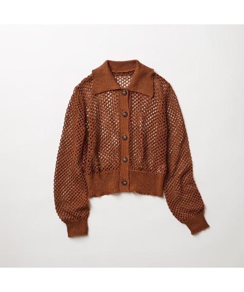 COMMON+HAUS(コモンハウス)の「アイレットメッシュニットカーディガン(カーディガン/ボレロ・レディース・グレー/ライム/ブラウン・FREE)」の21枚目の写真
