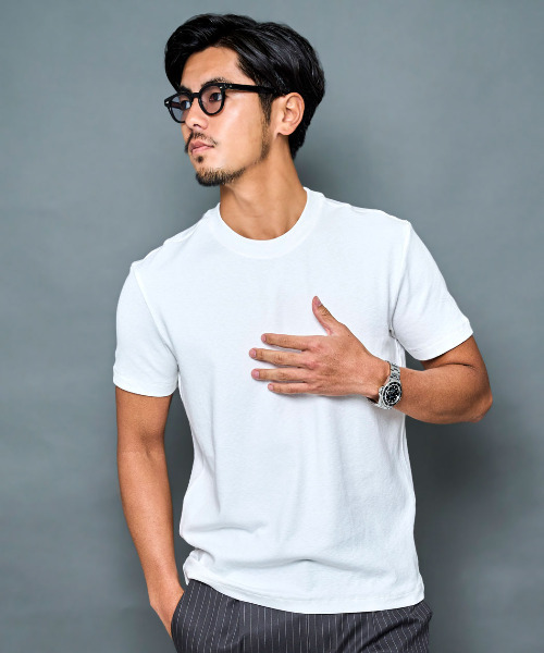 BENUSTA(ベヌスタ)の「『BENUSTA/ベヌスタ』シンプルクルーネック半袖Tシャツ【GC】(Tシャツ/カットソー・メンズ・ブラック/ピンク/ホワイト・XL/L/M)」の1枚目の写真