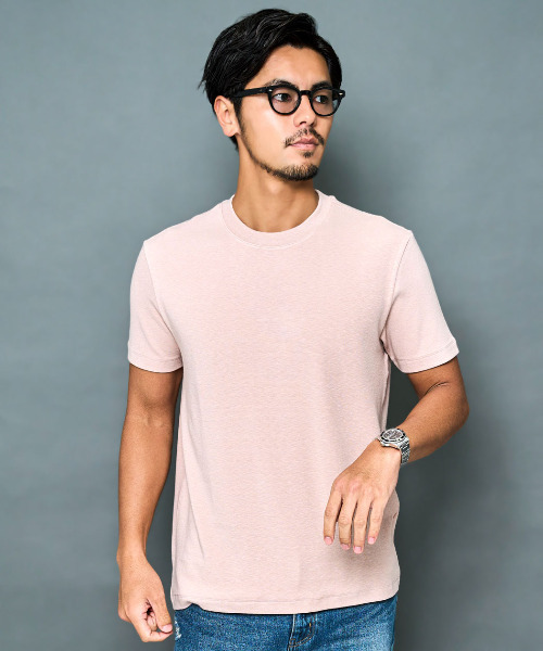 BENUSTA(ベヌスタ)の「『BENUSTA/ベヌスタ』シンプルクルーネック半袖Tシャツ【GC】(Tシャツ/カットソー・メンズ・ブラック/ピンク/ホワイト・XL/L/M)」の3枚目の写真