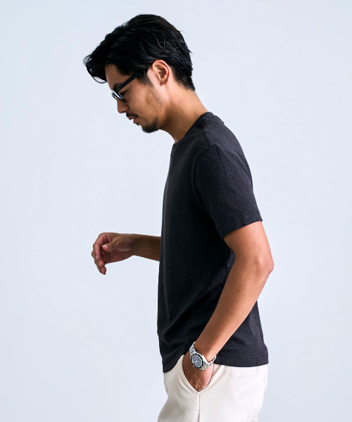 BENUSTA(ベヌスタ)の「『BENUSTA/ベヌスタ』シンプルクルーネック半袖Tシャツ【GC】(Tシャツ/カットソー・メンズ・ブラック/ピンク/ホワイト・XL/L/M)」の7枚目の写真