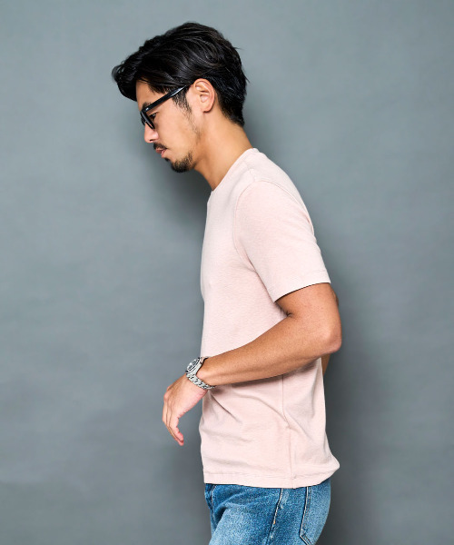 BENUSTA(ベヌスタ)の「『BENUSTA/ベヌスタ』シンプルクルーネック半袖Tシャツ【GC】(Tシャツ/カットソー・メンズ・ブラック/ピンク/ホワイト・XL/L/M)」の10枚目の写真