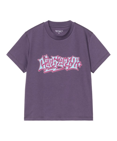 Carhartt WIP(カーハートダブリューアイピー)の「W' S/S Supa T-Shirt(Tシャツ/カットソー・レディース・ホワイト/パープル系その他/ブラック・SMALL/MEDIUM/LARGE)」の2枚目の写真