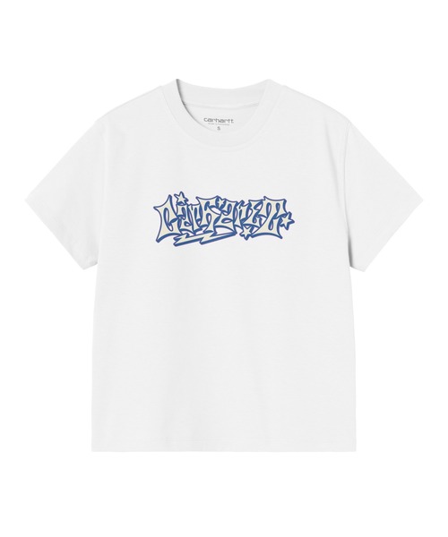 Carhartt WIP(カーハートダブリューアイピー)の「W' S/S Supa T-Shirt(Tシャツ/カットソー・レディース・ホワイト/パープル系その他/ブラック・SMALL/MEDIUM/LARGE)」の3枚目の写真