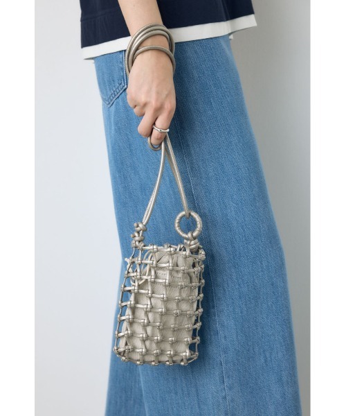 AZUL by moussy(アズールバイマウジー)の「マクラメミニショルダー(ショルダーバッグ・レディース・ブラック/キャメル/アンティークシルバー・FREE)」の6枚目の写真
