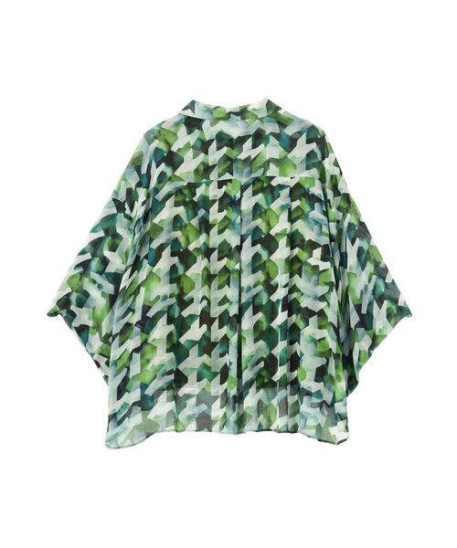 Editt by YECCA VECCA(エディットバイイェッカヴェッカ)の「【2点SET】キャミ付きシアージオメ柄シャツ(シャツ/ブラウス・レディース・ブルー/グリーン・FREE)」の12枚目の写真