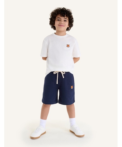 Maison Kitsune(メゾンキツネ)の「FOX HEAD KID JOG SHORTS(スウェットパンツ・キッズ・ネイビー/ライトグレー・12/10/8/6/4)」の9枚目の写真