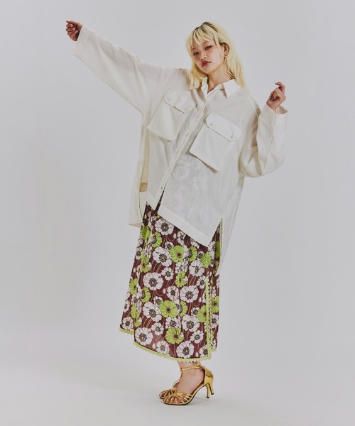 ANNA SUI NYC(アナ スイ エヌ ワイ シー)の「ボヘミアンストライプシャツ(シャツ/ブラウス・レディース・ブラック/テラコッタ/アイボリー・FREE)」の6枚目の写真