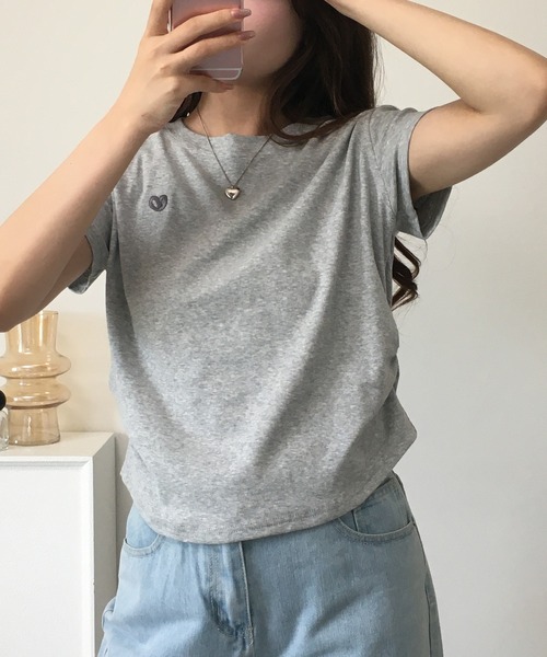 RME.(アールエムイー)の「ワンポイントハート刺繍半袖Tシャツ(Tシャツ/カットソー・レディース・ブラック/ホワイト/グレー・L/M/S)」の19枚目の写真
