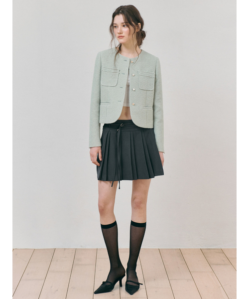 ETMON(エトモン)の「Double Pleats Skirt, Charcoal(スカート・レディース・その他・SMALL/MEDIUM)」の2枚目の写真