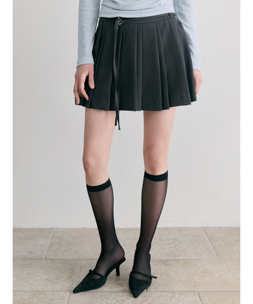 ETMON(エトモン)の「Double Pleats Skirt, Charcoal(スカート・レディース・その他・SMALL/MEDIUM)」の4枚目の写真