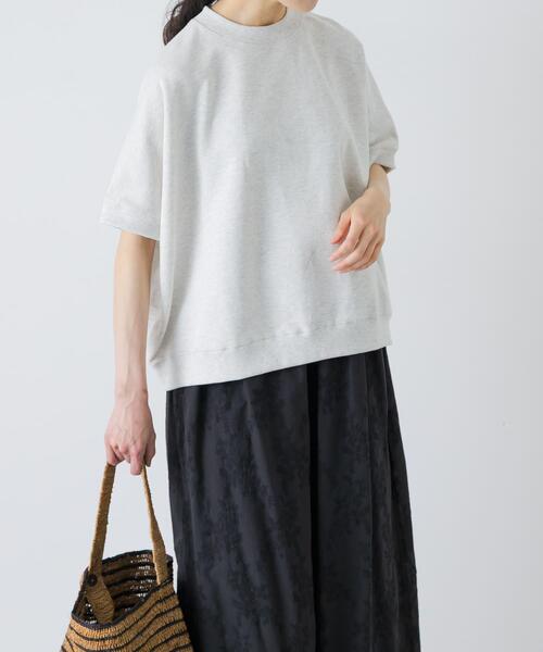 かぐれ(カグレ)の「ワイド裏毛プルオーバー(Tシャツ/カットソー・レディース・オートミール/チャコールグレー・FREE)」の1枚目の写真