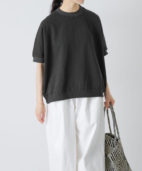 かぐれ(カグレ)の「ワイド裏毛プルオーバー(Tシャツ/カットソー・レディース・オートミール/チャコールグレー・FREE)」の2枚目の写真