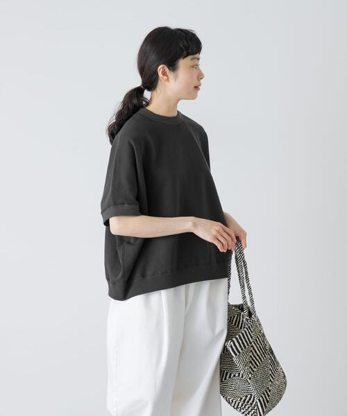 かぐれ(カグレ)の「ワイド裏毛プルオーバー(Tシャツ/カットソー・レディース・オートミール/チャコールグレー・FREE)」の3枚目の写真
